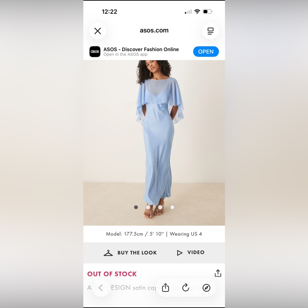 ASOS Light Blue Cape-Overlay Maxi Dress